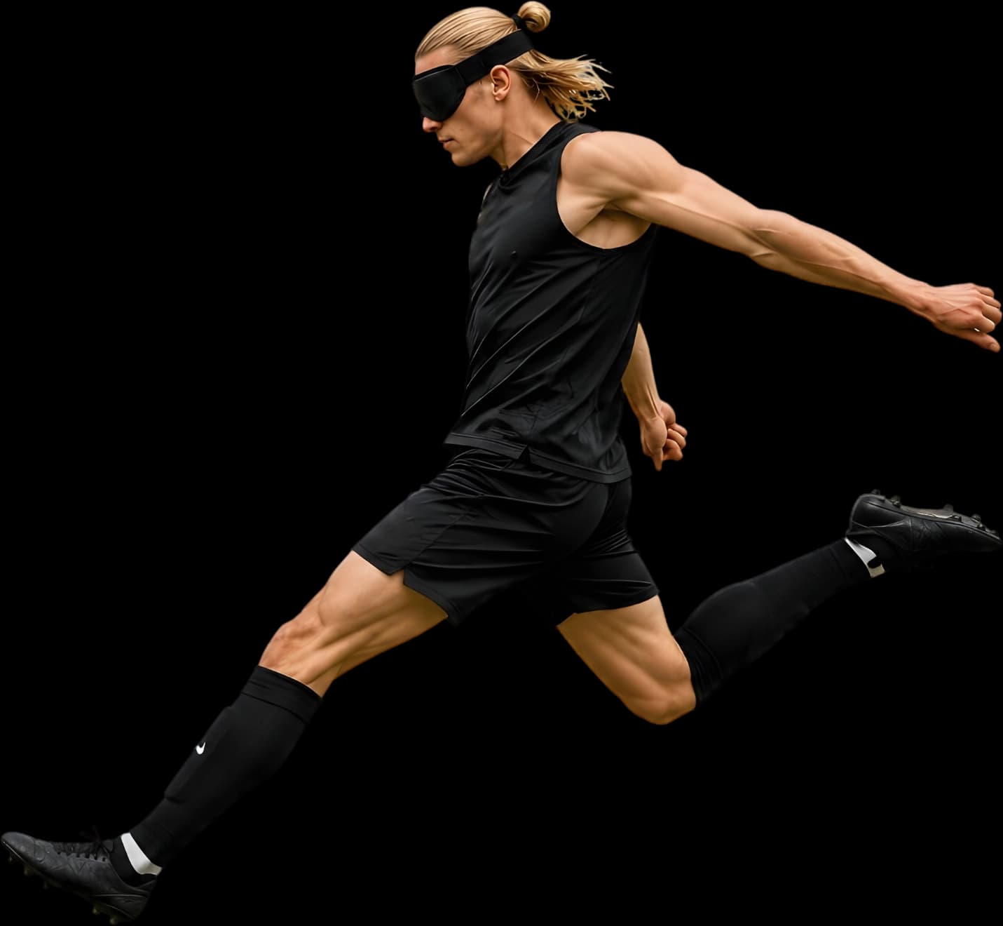 Football athlete in a competitive setting